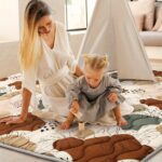 Play Mat For Floor, 50 x 50 Play Mat For Playpen, Thicken Soft Padding Foam Playmat For And Toddlers, Foldable And Machine Washable Crawling Mat, Boho Design - Image 6