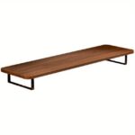 ⁦Adjustable Monitor Stand with Keyboard Storage - Ergonomic Wooden Desk Mount for iMac, PC, Printer, TV, Screen, and Laptop - 2 Adjustable Heights for Optimal Comfort and Productivity, Monitor Rise⁩ - الصورة ⁦5⁩