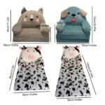 ⁦Children's Folding Sofa, Toddler Stool, Nursery Baby Chair, Cushioned Flip-Up Children's Sofa Seat Cover, Plush Lazy Recliner Sofa, Washable⁩ - الصورة ⁦8⁩