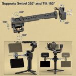 ⁦360° Adjustable Camera Stabilizer Monitor Mount for DJI RS Series - Aluminum Alloy Quick Release NATO Clamp Holds Monitor/Mic/Light - Pro Cinematic Filming - Live Streaming Rig⁩ - الصورة ⁦3⁩