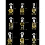 ⁦50ml/1.7oz capacity 9pcs set of transparent glass essential oil perfume portioning bottles, engraved and decorated perfume containers with sealed LIDS, suitable for home decoration and gifts, odorless and refillable⁩ - الصورة ⁦4⁩