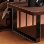 ⁦Adjustable Monitor Stand with Keyboard Storage - Ergonomic Wooden Desk Mount for iMac, PC, Printer, TV, Screen, and Laptop - 2 Adjustable Heights for Optimal Comfort and Productivity, Monitor Rise⁩ - الصورة ⁦4⁩