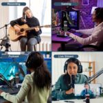 NXG Professional Audio Interface Kit - All-in-One Live Sound Card with Condenser Microphone, Rechargeable Battery, Volume Control & Adjustable Stand - Ideal for High-Quality Recording, Broadcasting, Gaming, Karaoke & Singing - Black, Karaoke Machine|Sleek - Image 9