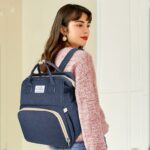 ⁦Portable Foldable Mommy Backpack - Lightweight Large Capacity Diaper Bag with Multiple Pockets, Soft Shell & Mesh Storage Bag, Adjustable Padded Straps for Travel, Day Trips, Preschool - Stylish Black Carrier Organizer, Diaper Bag Backpack, Practical Desi⁩ - الصورة ⁦15⁩