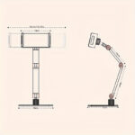 ⁦Desk Monitor Stand, Adjustable 360° Swivel Bracket, 180° Tiltable Clamp, Adjustable Long Arm Foldable Tablet Holder for 11.94-43.94cm iPhone/iPad/Tablet/Portable Monitor, Aluminum Alloy⁩ - الصورة ⁦11⁩