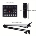 NXG Professional Audio Interface Kit - All-in-One Live Sound Card with Condenser Microphone, Rechargeable Battery, Volume Control & Adjustable Stand - Ideal for High-Quality Recording, Broadcasting, Gaming, Karaoke & Singing - Black, Karaoke Machine|Sleek - Image 5