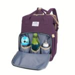 ⁦Portable Foldable Mommy Backpack - Lightweight Large Capacity Diaper Bag with Multiple Pockets, Soft Shell & Mesh Storage Bag, Adjustable Padded Straps for Travel, Day Trips, Preschool - Stylish Black Carrier Organizer, Diaper Bag Backpack, Practical Desi⁩ - الصورة ⁦11⁩