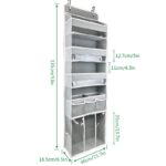 ⁦A Door-Mounted Storage Box with 3 Storage Bins, 1 Removable Diaper Box, 1 Large Capacity Diaper Stacking Storage Box, And 10 Side Pockets for The Bedroom Door.⁩ - الصورة ⁦3⁩