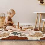 Play Mat For Floor, 50 x 50 Play Mat For Playpen, Thicken Soft Padding Foam Playmat For And Toddlers, Foldable And Machine Washable Crawling Mat, Boho Design - Image 2