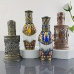 1pc Middle Eastern Egypt Large Capacity Perfume Spray Bottle Vintage Metal Glass Refillable Empty Bottle Ornament, Perfume Bottle