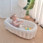 LA DEARCHUU Inflatable Baby Bathtub - Portable Nordic Style PVC Bath Tub for Youngsters, Infant Shower Pool with Funnel and Pump, Ideal for Home and Travel, Portable Bathtub|Playful Bathing Style|PVC Bathtub, Toddler Bathtub - Image 2